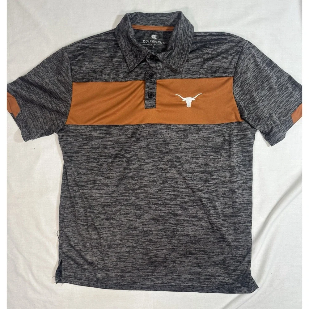 Texas Longhorns Colosseum Men's Small Golf‎ Polo Shirt - Gray Orange